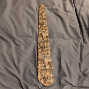 3 For 10 Dollars All Ties. Floral Patterned Tan Tie